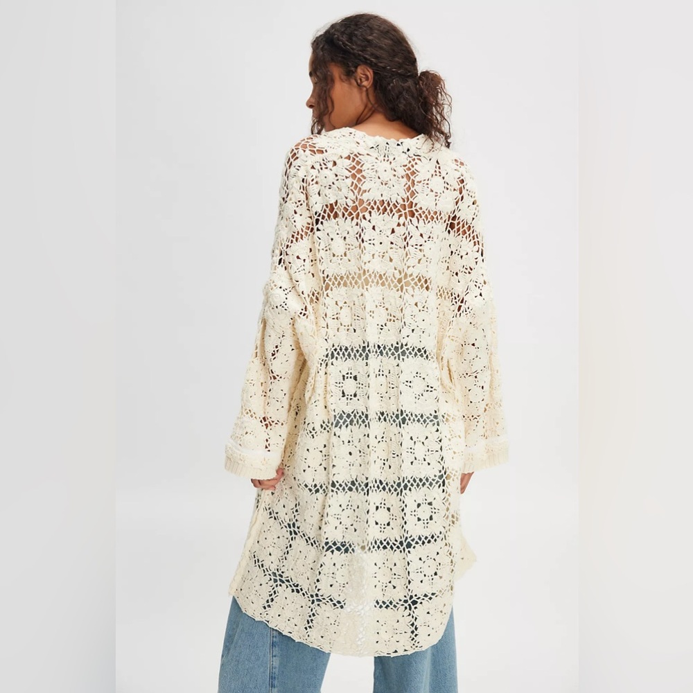 HOST PICK: Free People Ivory Crochet Duster Cardigan - Picture 2 of 11